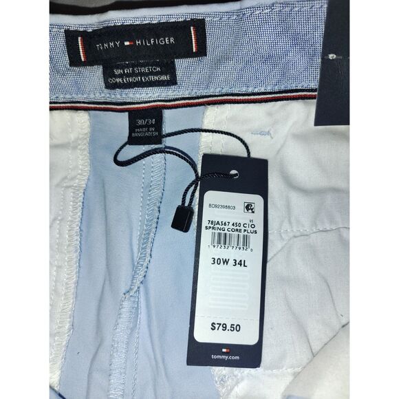 NWT Tommy Hilfiger THFlex Tommy Straight Chino Size 30x34 Breezy Blue 78JA567 - Picture 4 of 14